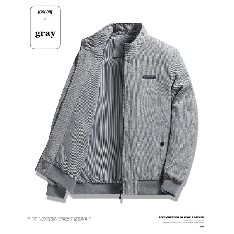 سترة رجالية للربيع والخريف ذات طية صدر السترة سروال قصير ملابس عمل غير رسمية معطف مبطن بالقطن خفيف الوزن ملابس خارجية مقاومة للرياح #5