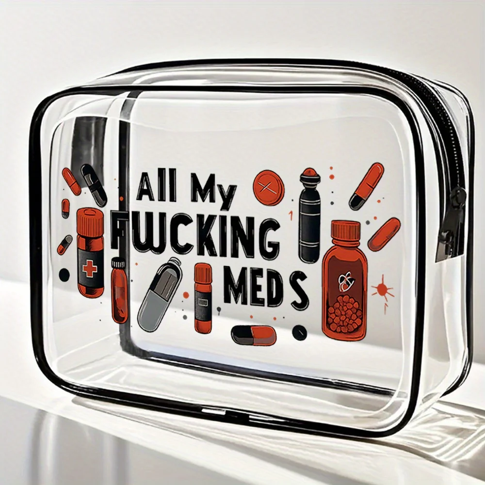All My Meds Toiletry Bag, Small Cosmetic Pouch, Women's Travel Essential