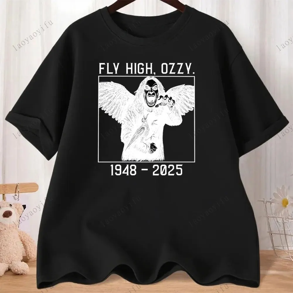 

Мужская хлопковая футболка Ozzy Osbourne Tribute 1970-2025 Retro Rock Legend RIP Black Sabbath Tour Мужская одежда Футболки с графикой