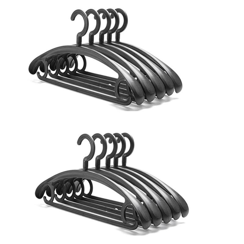 10 Pack Heavy Duty Plastic Hangers Swivel Hook Clothes Hanger Wide Shoulder Non-Slip Thick Coat Hanger