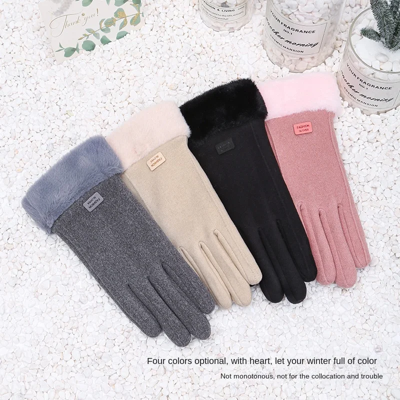 Guantes nuevos De invierno para mujer, superventas, cálidos, además De forro polar grueso, pantalla táctil, guantes De lana a prueba De viento y frío
