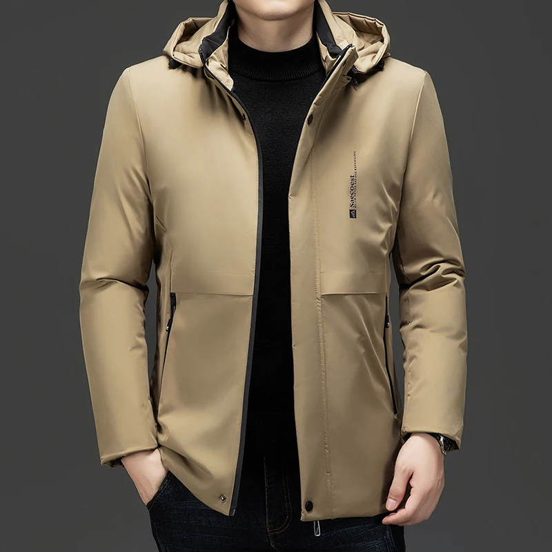 مقنعين سترة الشتاء الرجال سميكة الدافئة هدية للأب الزوج سترة يندبروف سترات موضة جديدة الصوف مقنعين معطف الشتاء