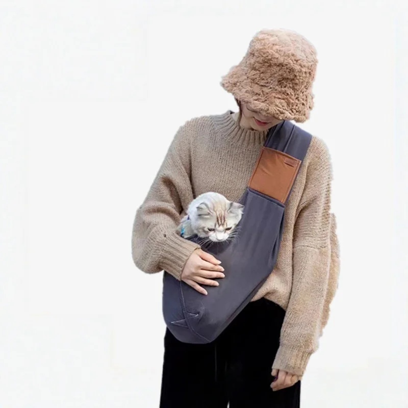 

Dog Carrier Sling Reversible Puppy Carrier Purse with Storage Pocket Hand-Free Dog Sling Carrier for Carry Small Dogs and Cat