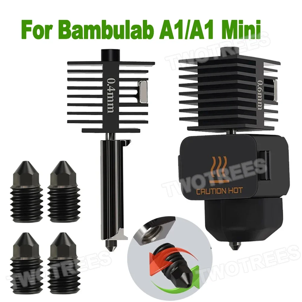 Hotend Kit For Bambulab A1 Mini Nozzle For Bambulab A1 Hotend Bambu Nozzle Bamboo Lab A1 Mini 3d Printer Nozzle Kit 0 4mm