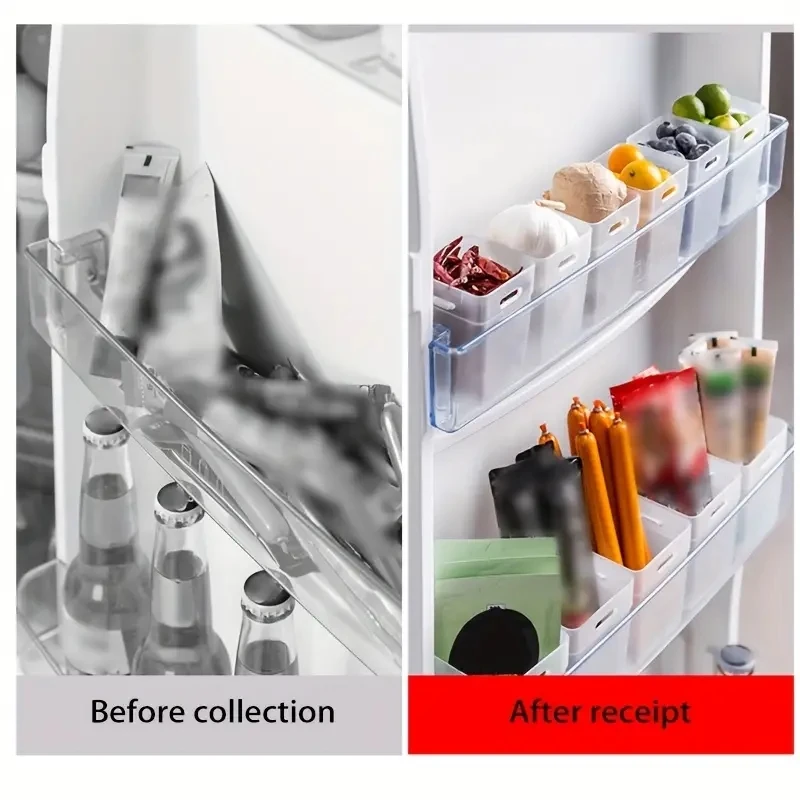 2pcs Refrigerator Storage Organizer Box, Fridge Side Door Storage Containers, Fresh Food Storage Holder, Food Storage Supplies