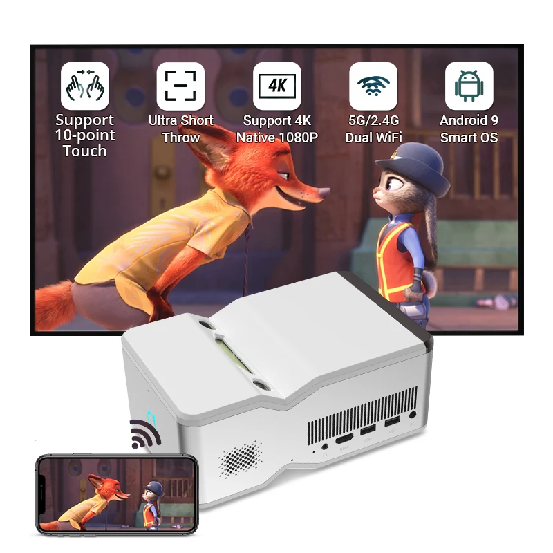 

Hotack Hot Sale D071 Full HD 1080P Home Theater Video Education Projector Portable DLP Short Throw Laser Game Projector