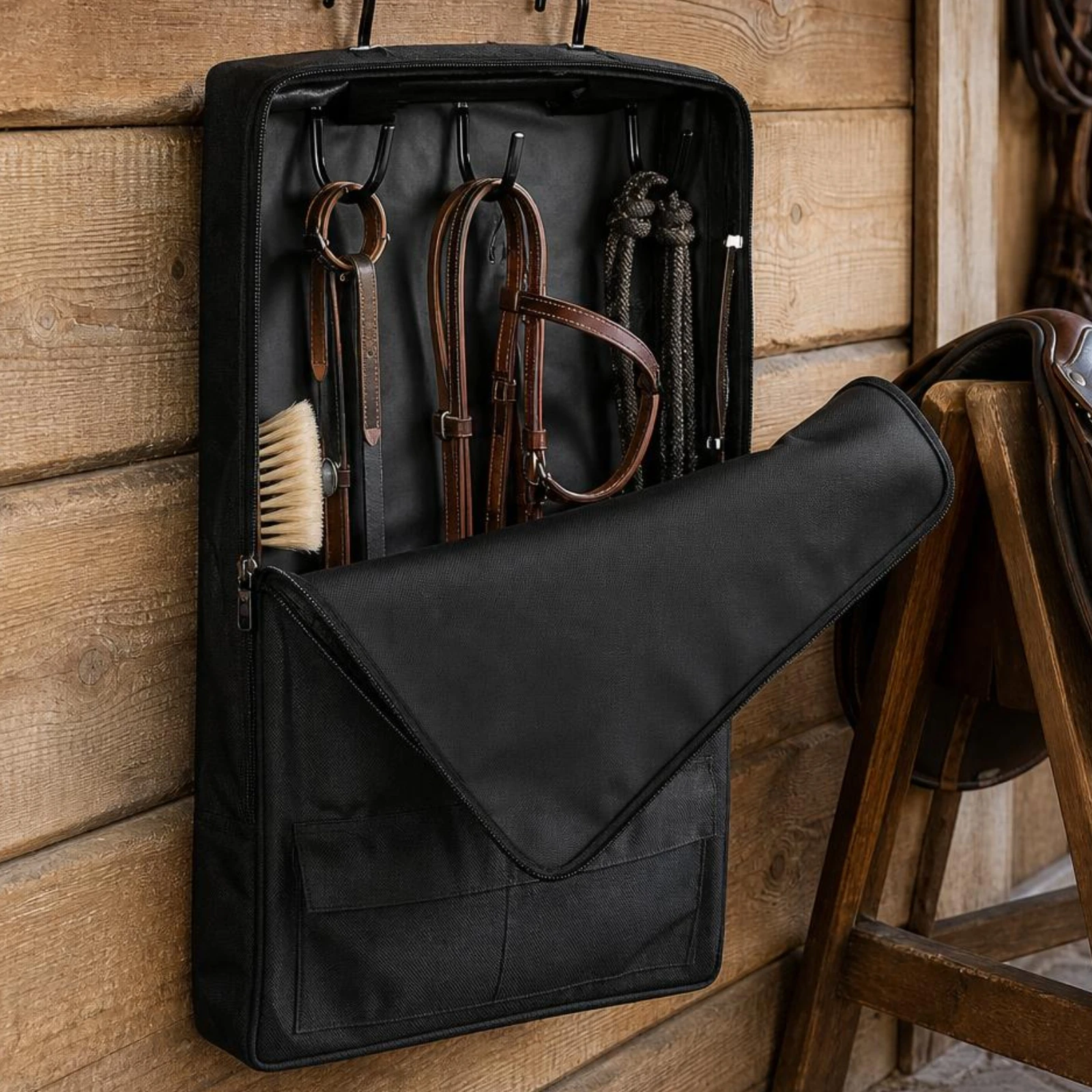 Horse Tack Storage Bag Wipe-Clean Tack Storage Bag Sturdy Portable for Equestrians, Stable