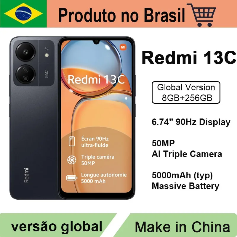 Xiaomi Redmi 13C Smartphone 8RAM 256GB MediaTek Helio G85 Octa 50MP Camera 5000mAh 90Hz 6.74