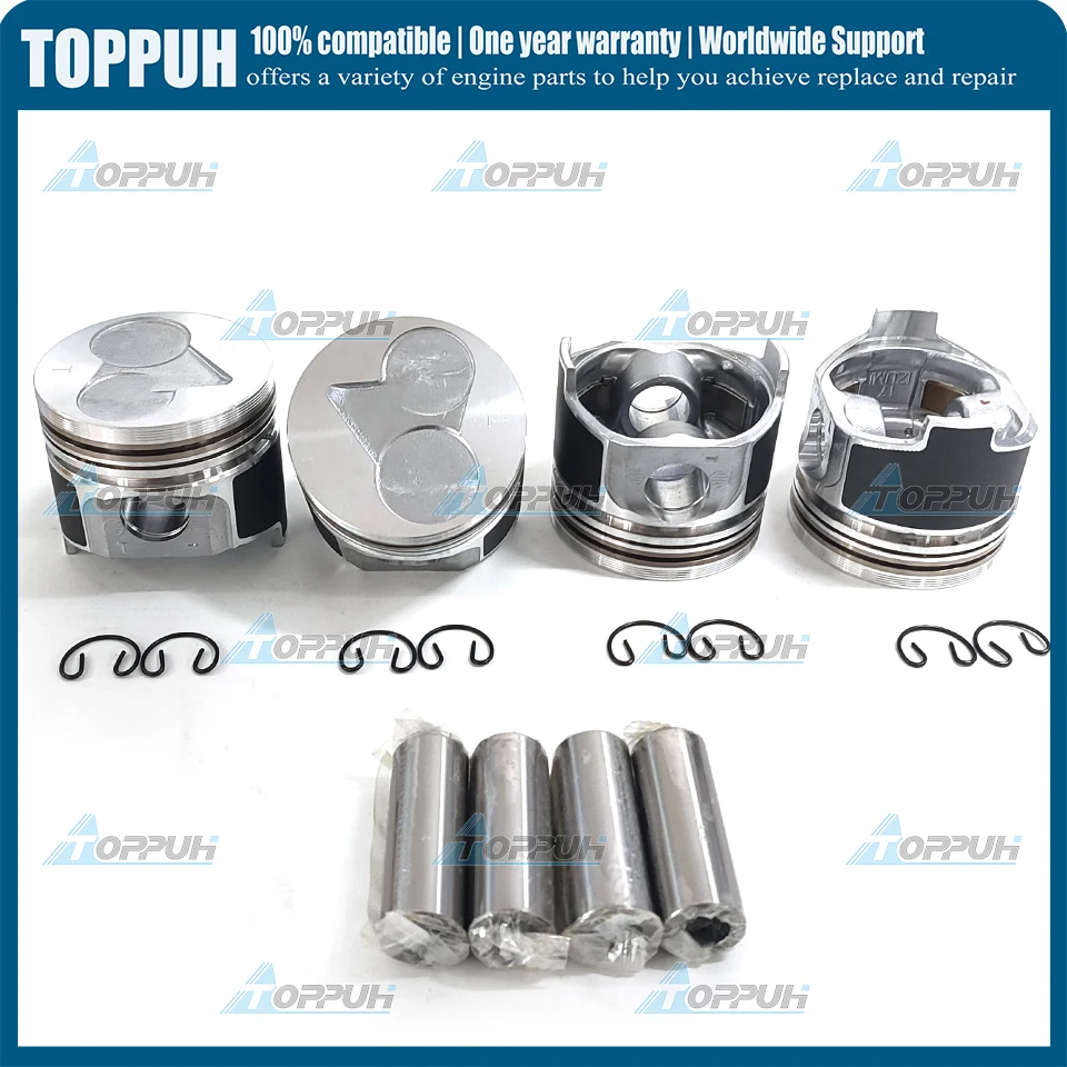 V1505 Piston With Pin Lock + Clip 4-cylinder For Kubota STD 78mm