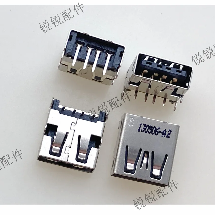 For Xinyin USB2.0 A type USB female seat 4P board 90 degrees straight plug, notebook USB charging interface socket