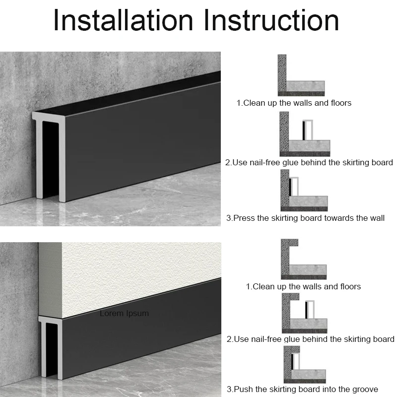 H15/26/50mm Minimalist Skirting Aluminum Profile Hard Bar Light For Cabinet Wall Decor Baseboard Ceiling Linear Channel Lighting