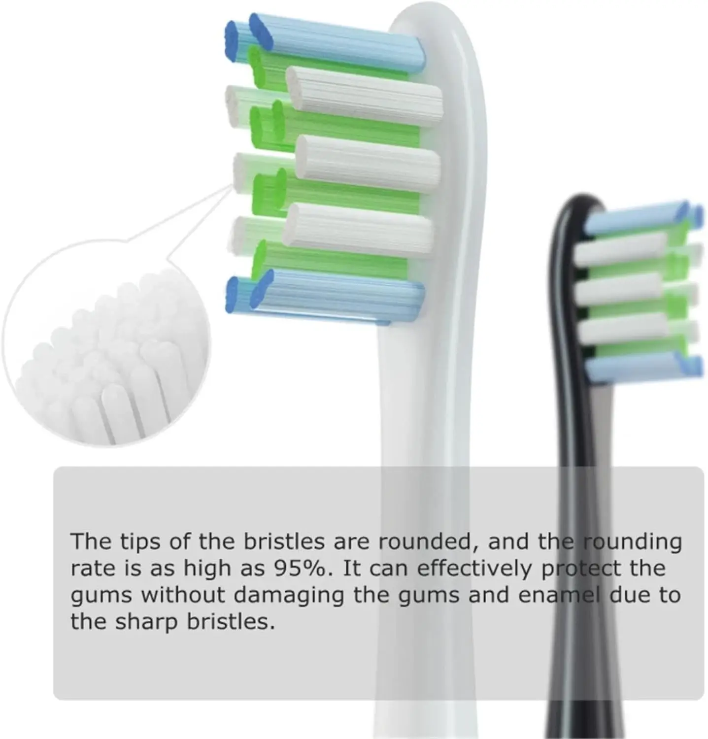 Vacuum Sealed Replacement Toothbrush Heads for Oclean X PRO/ Z1/ F1/ One/ Air 2 /SE Soft DuPont Bristles Deep Cleaning Nozzles