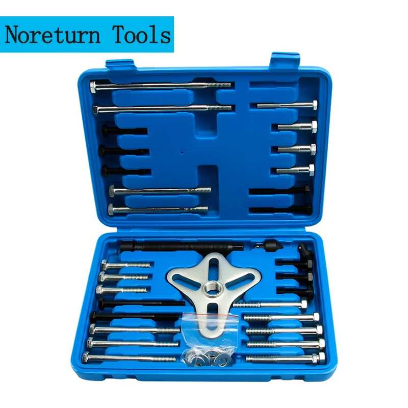 46 PCS Auto Steering Wheel Puller Harmonic Balancer Gear Pulley Crankshaft Tools Kit Special Disassembly Removal Tool Set