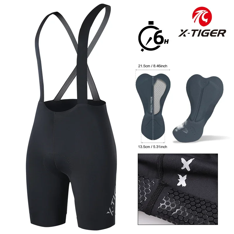 X-TIGER Road Bike Bib Pants Cycling Shorts Comfortable and breathable cycling bib trousers Quick-drying Sports Bib Pants 2024