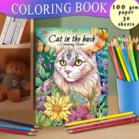 1pc, Cat Coloring Book, Teenagers Coloring Book, 30 Different Patterns, 100gsm Thick Paper, Stress Relief, Birthday Gift