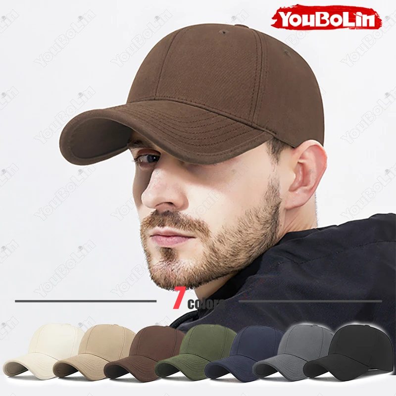 Hochwertige Baseballkappe aus Baumwolle mit breiter Krempe und festem Oberteil im Freien, lässig, Sport, Sonnenschutz, Entenschnabelmütze – Detail 1