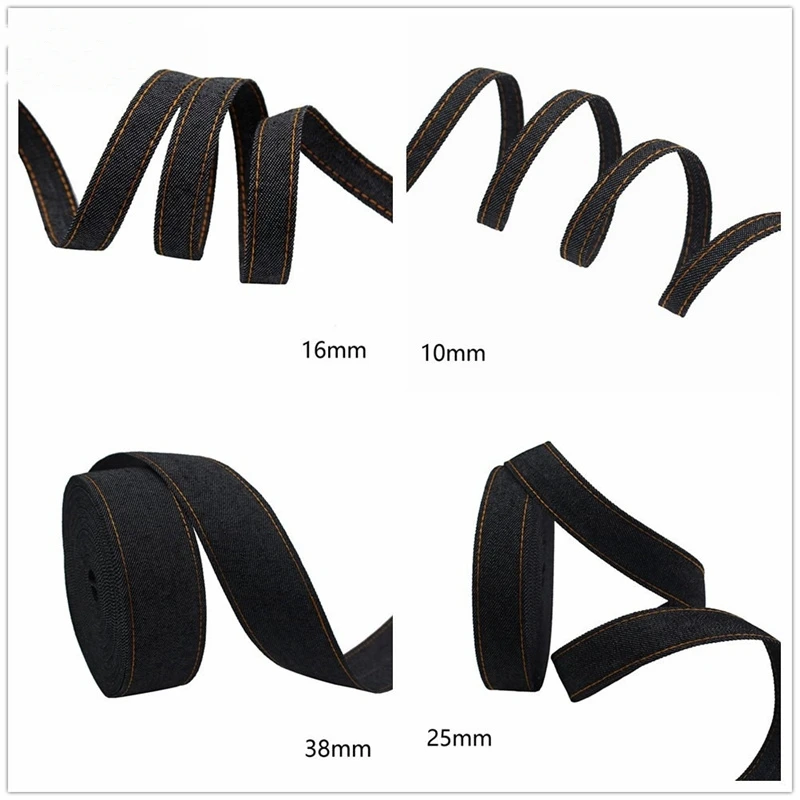 1m Cowboy Jeans Fabric Tape Solid Denim Ribbon Bias Trim DIY Hair Bow Chocker Craft Material