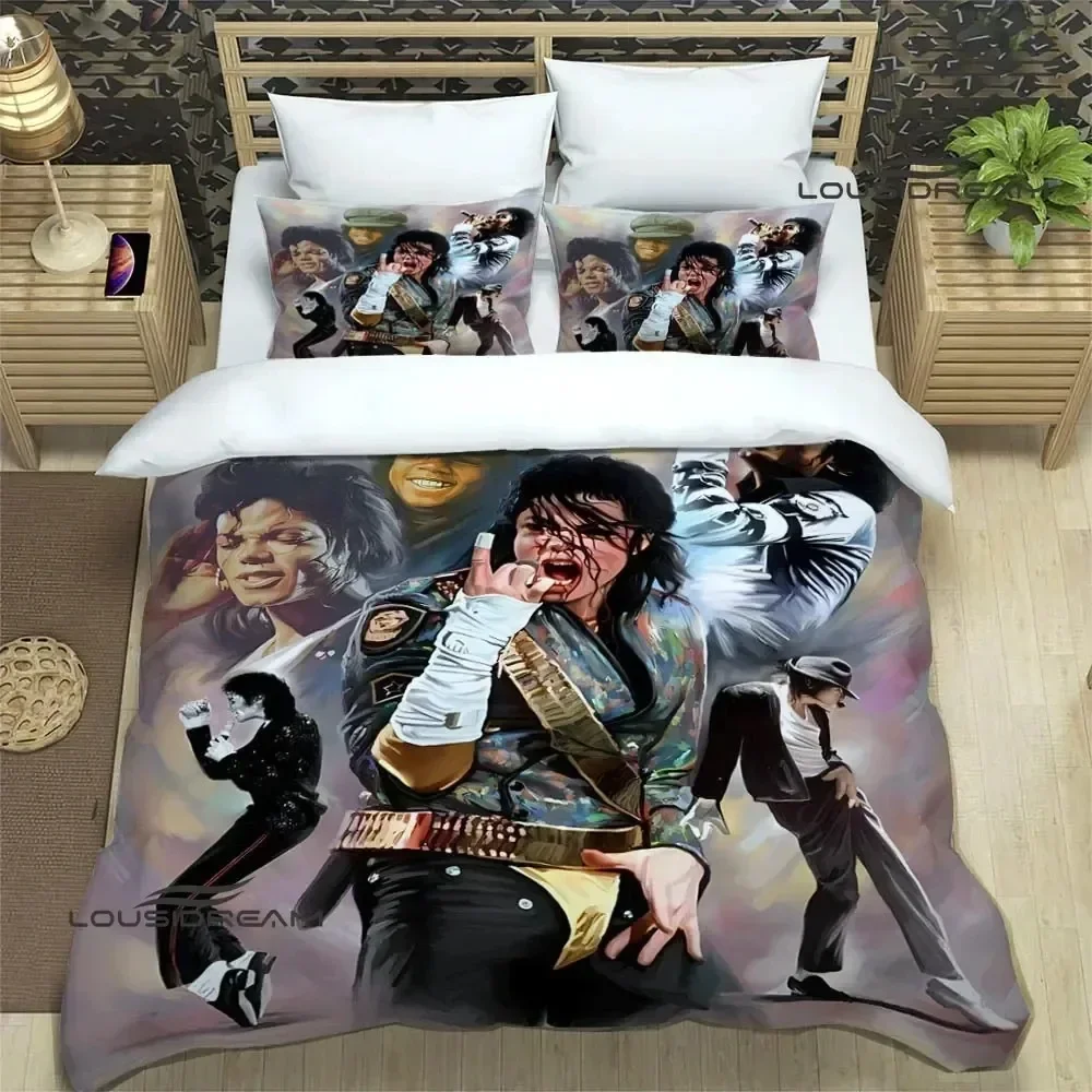 Michael Jackson Bedding Set Boys Girls Twin Queen Size Duvet Cover Pillowcase Bed Boys Adult Fashion Home Textileextile