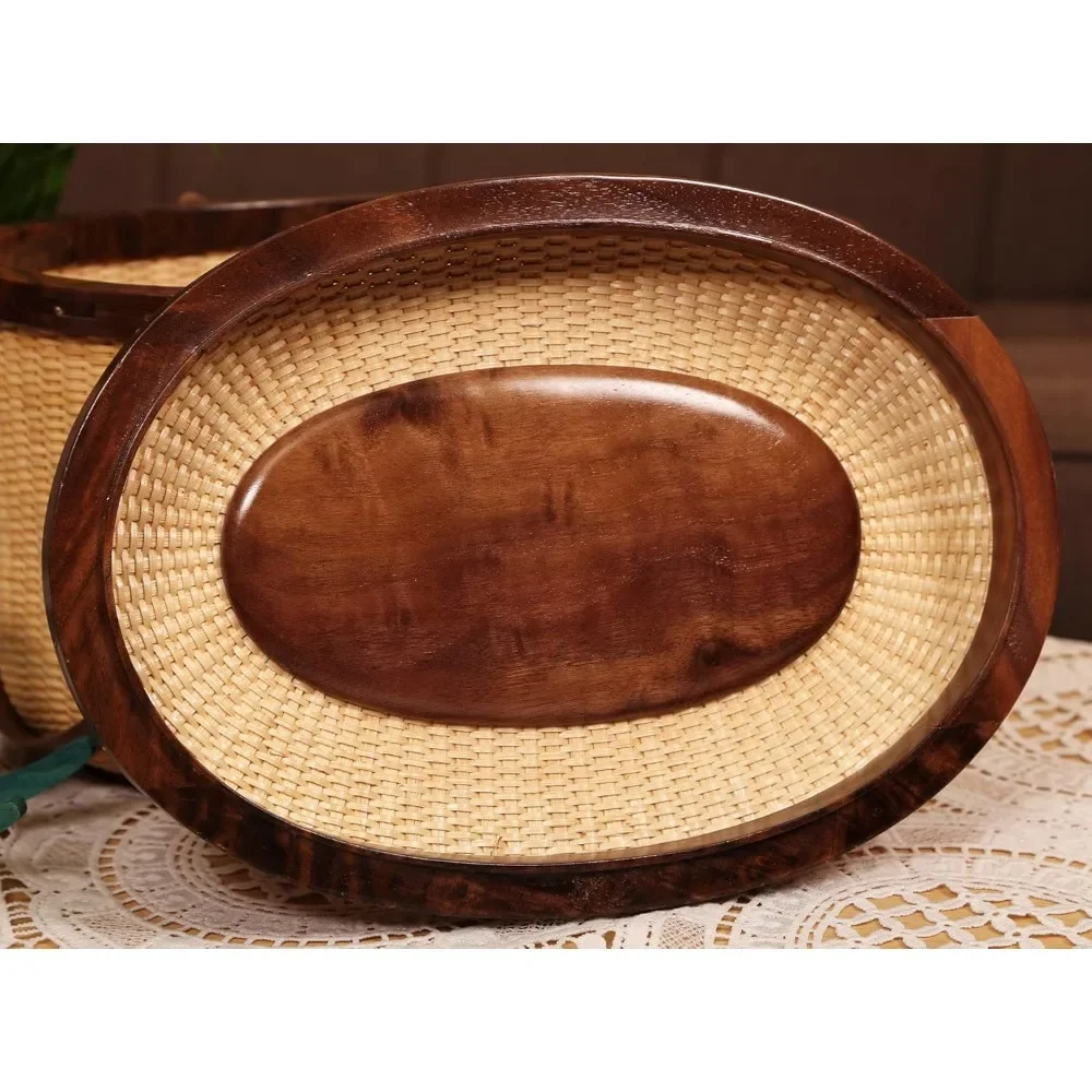 Nantucket Style Basket: Handmade Rattan Picnic & Storage Woven Baskets