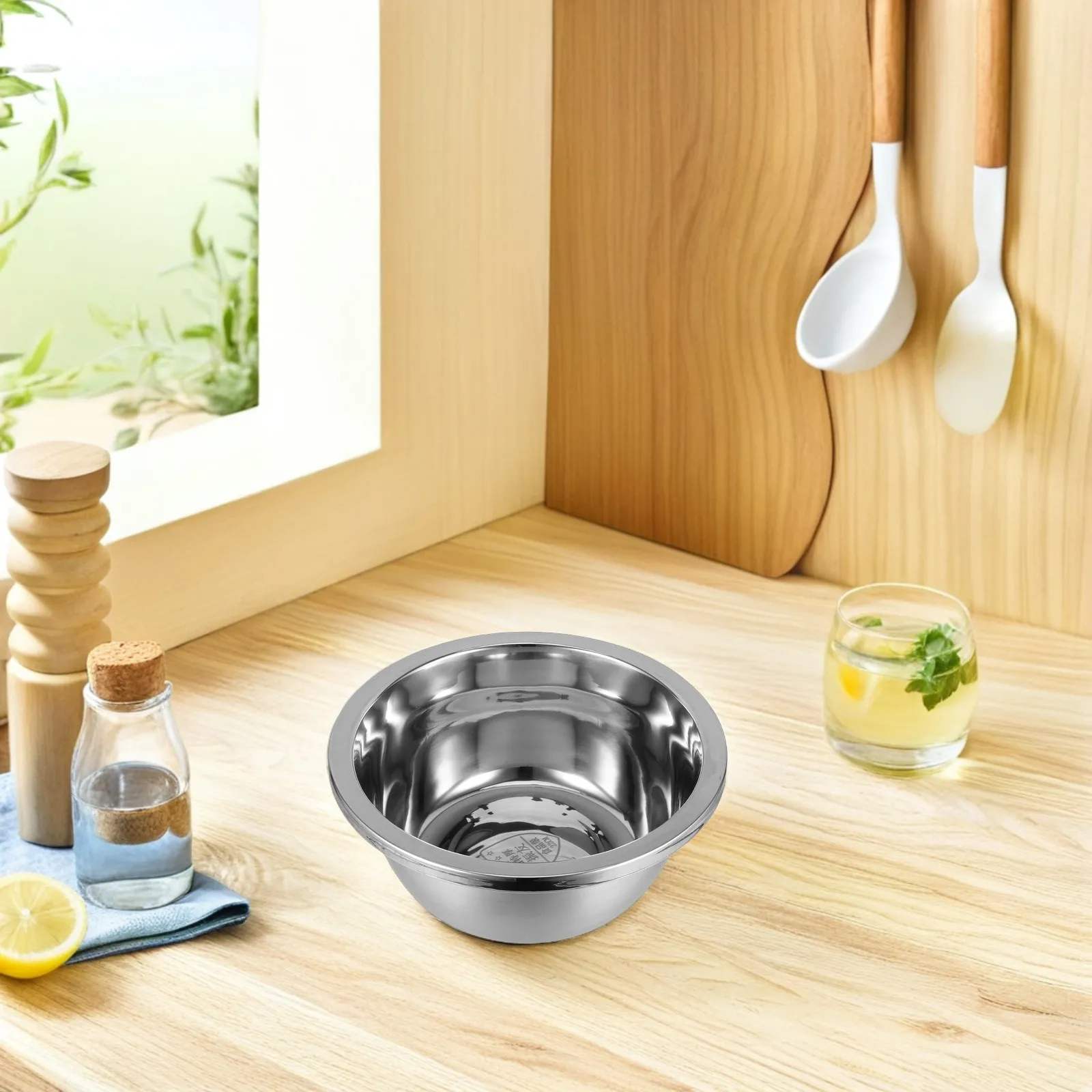 3Pcs Stainless Steel Mixing Bowls Set Multifunctional Kitchen Basins for Veggie Washing Salad Preparation Dough Mixing Stackable