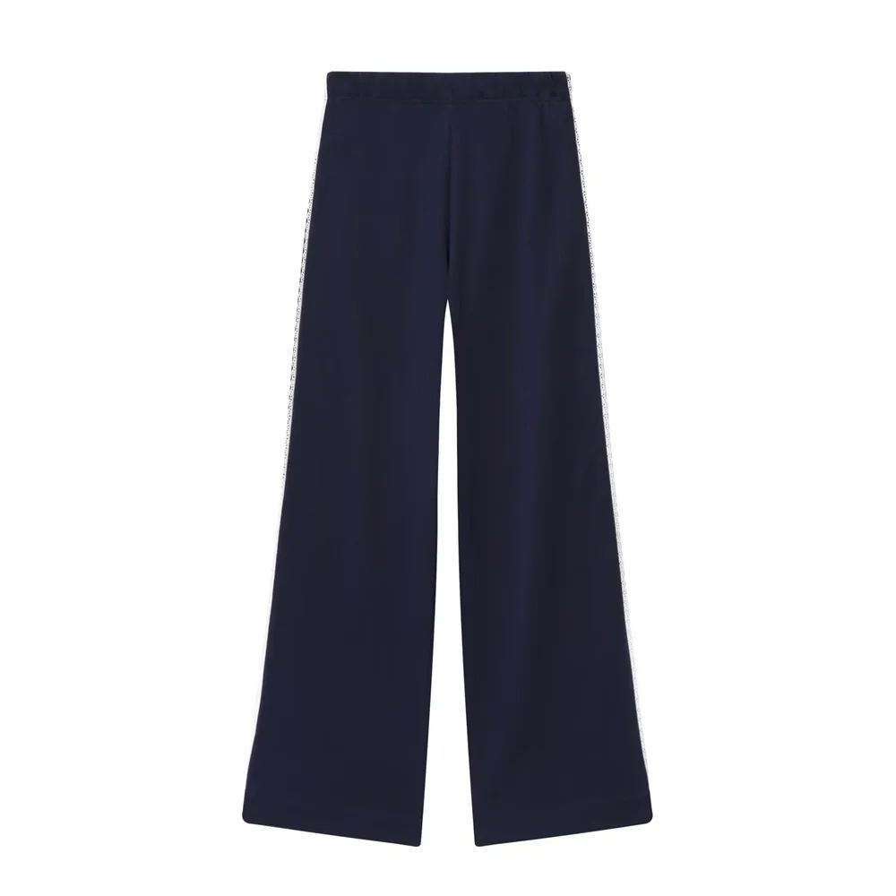 Femmes automne col montant dentelle patchwork fermeture éclair veste décontractée sweat taille élastique dentelle patchwork pantalon