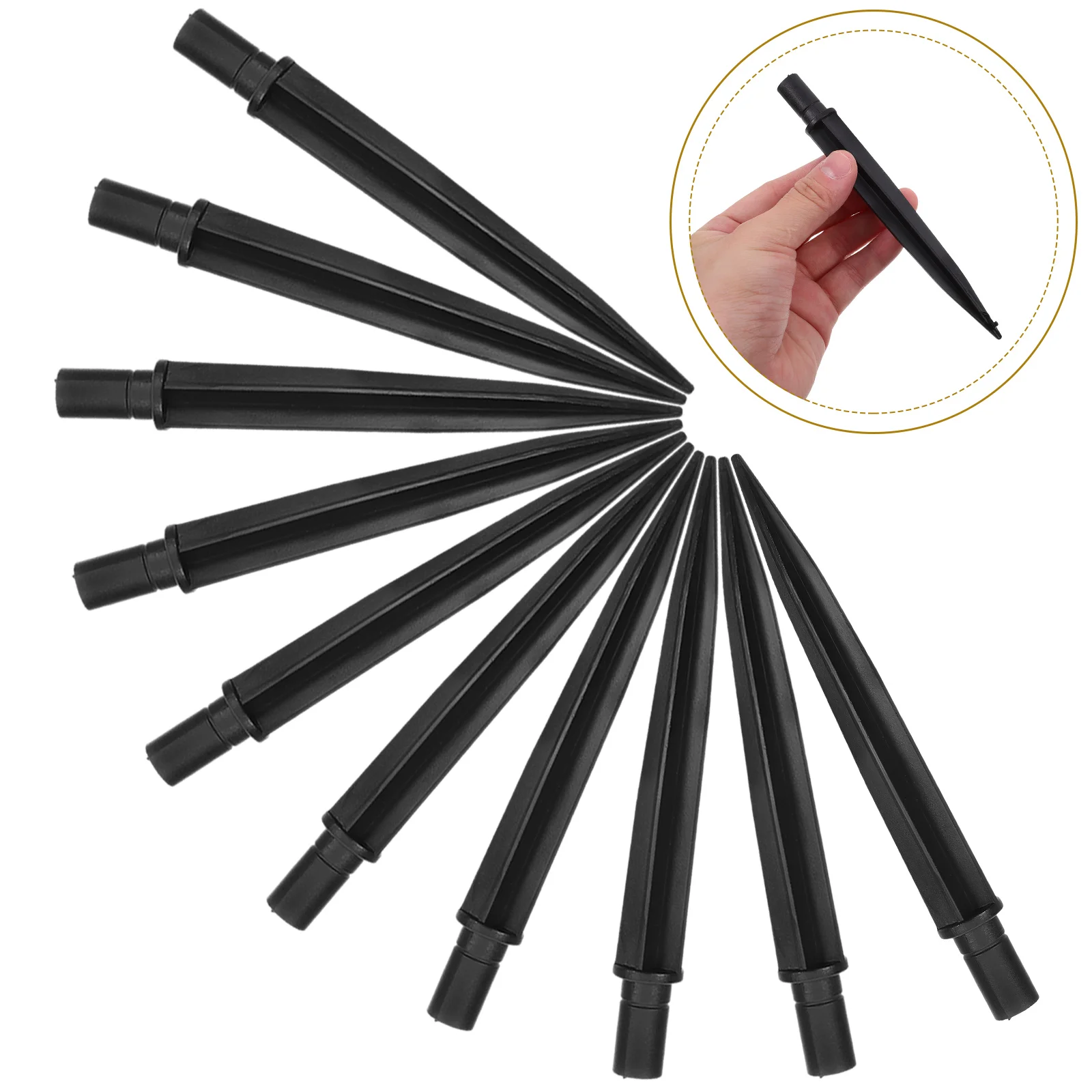 

25 Pcs Solar Light Floor Lamp Stakes Outdoor Plastic Replacement Ground Nail 1400X140X140CM Black Parts Landscape Garden