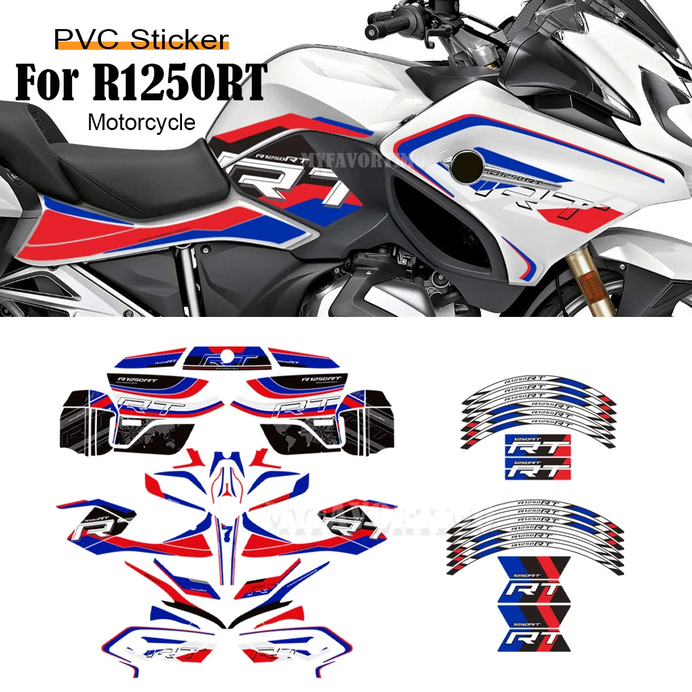 

For BMW R1250RT R1250 RT R 1250 Luggage Cases Trunk Fairing Fender Motorcycle Tank Pad Stickers Protector Decal Kit Knee Wheels