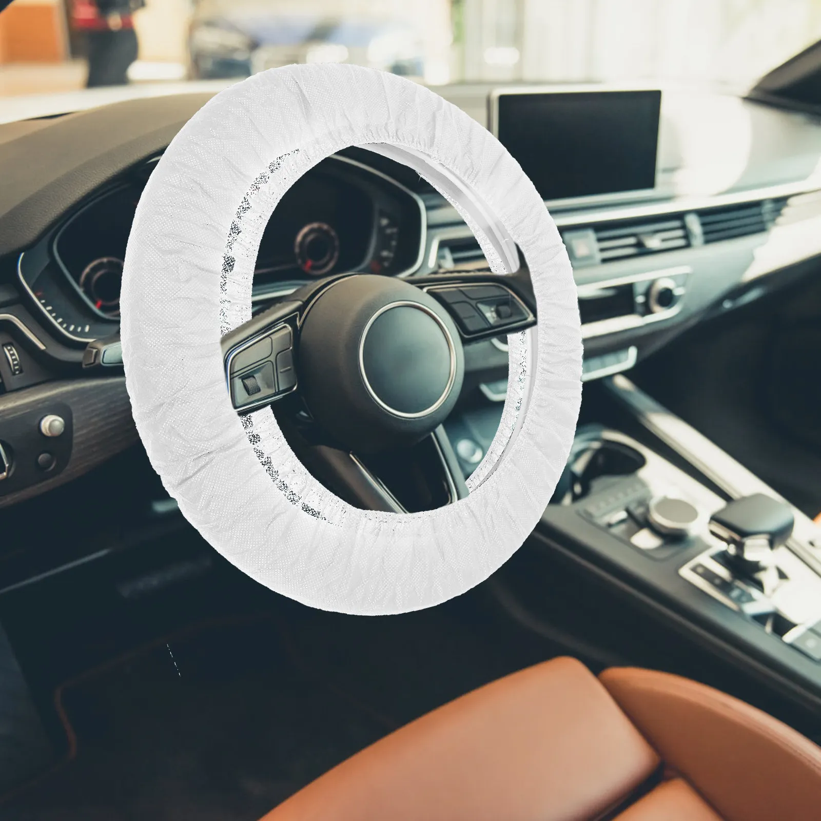 

50 шт. одноразовых универсальных чехлов из нетканого материала для руля автомобиля, для автосервисов и автомойки