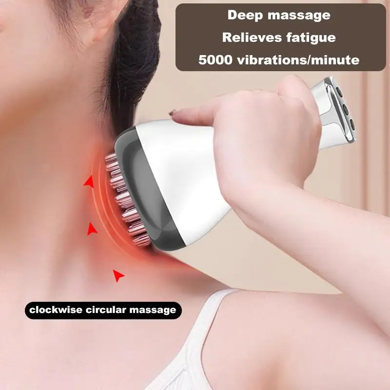Escova meridiana elétrica gua sha massageador corporal vibrar microcorrente compressa quente raspagem máquina de drenagem linfática queimador de gordura