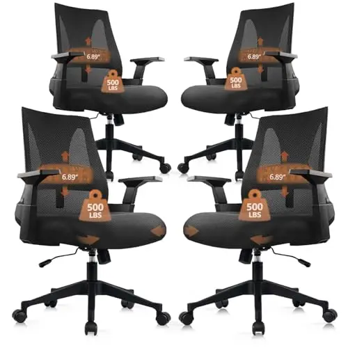500lbs Big and Tall Office Chair Heavy Duty Mesh Ergonomic Computer Chairs with Adjustable Lumbar Support and Wide