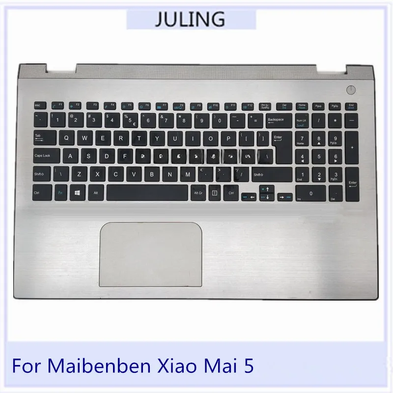 For Maibenben Xiao Mai 5 Laptop Palmrest Upper Cover Keyboard Bezel with US Version Keyboard