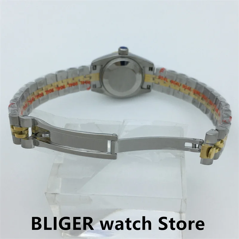 BLIGER New 26mm Women's Gold and Silver Classic Mechanical Watch NH05 Movement Gray Dial Sapphire Glass Women's Elegant Watch