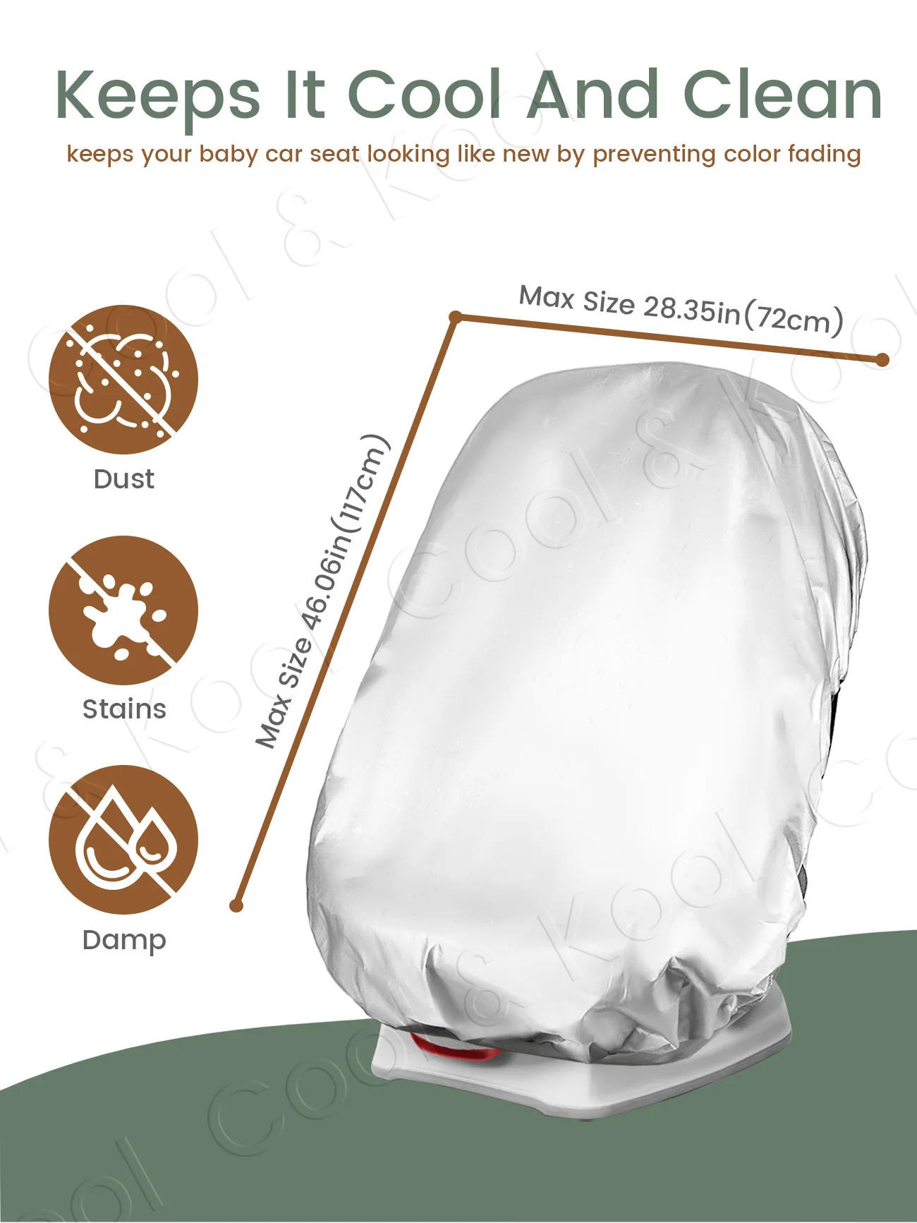 Universal Silver Baby Car Shade, Covers UV Rays & Reduces Heat for Safer, Cooler Rides