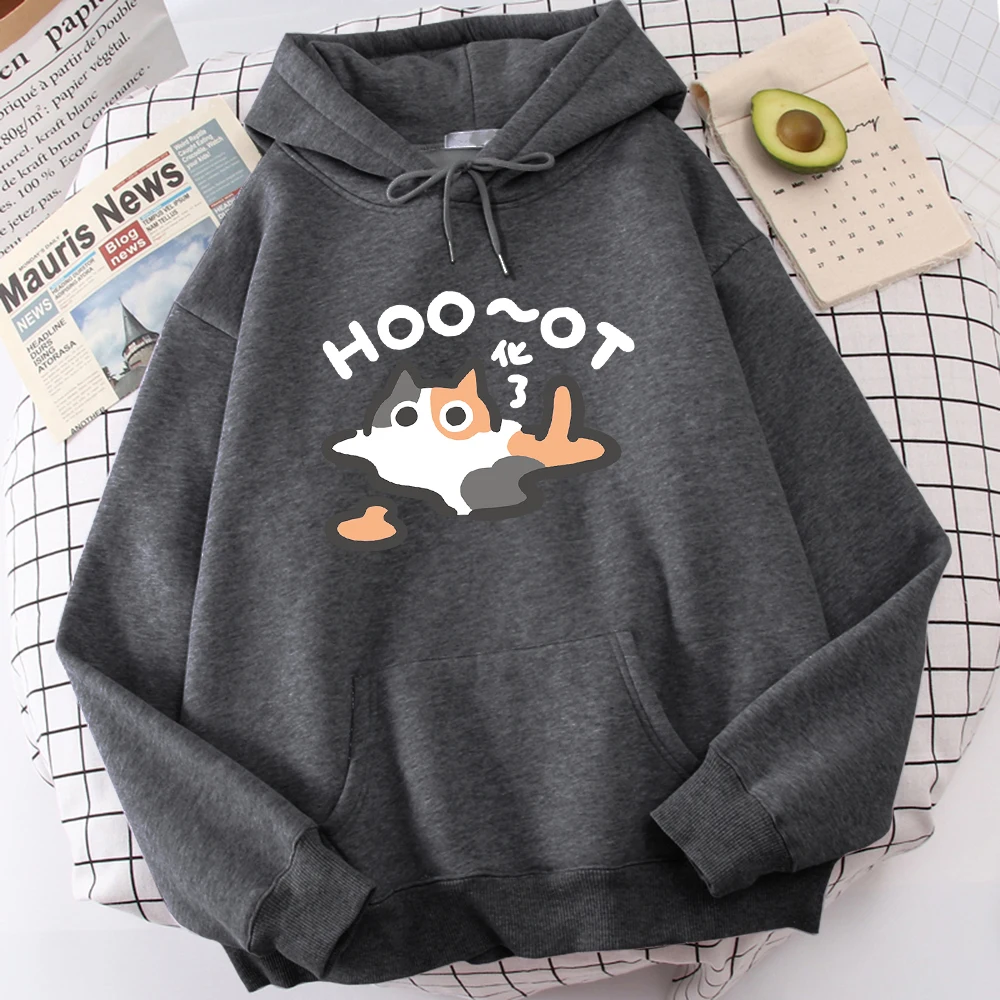 The Cartoon Cat Has Been Heated Into Water Men'S Hooded Jacket Casual Normcore Wei Clothing Pleasure Sweatshirt Home Retro Tops