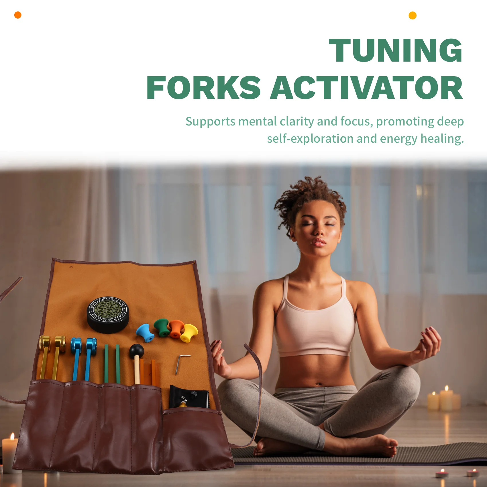 ABKV-Sound For Healing Instruments For Chakra, Yoga- Tuning Forks For Healing Set 128Hz 136.1Hz 256Hz 384Hz& Activator Style 1