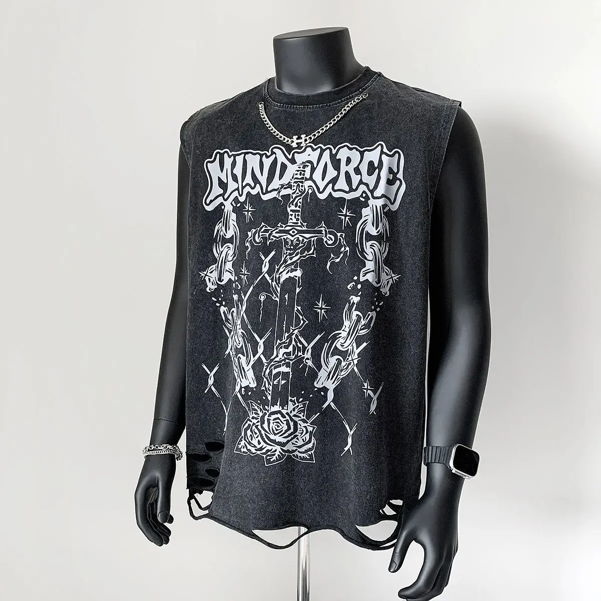 

Лето 2022, новая американская майка, мужская спортивная футболка без рукавов из чистого хлопка, мужской топ с ожерельем на плечо