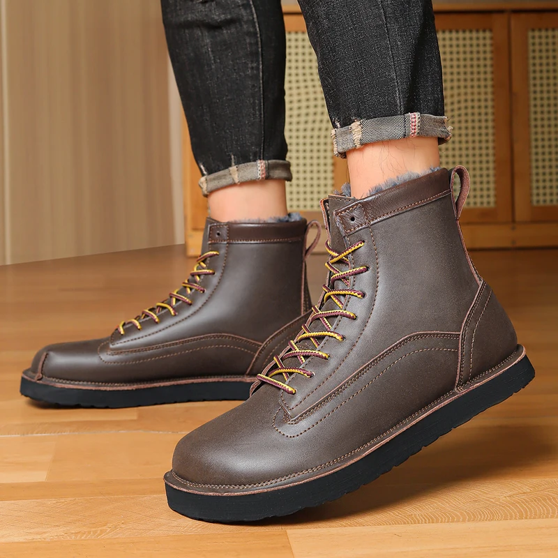 

Autumn And Winter Original Design With Fleece Men'S Boots dense Wrapping Windproof More Comfortable Wide Head And Foot Fit