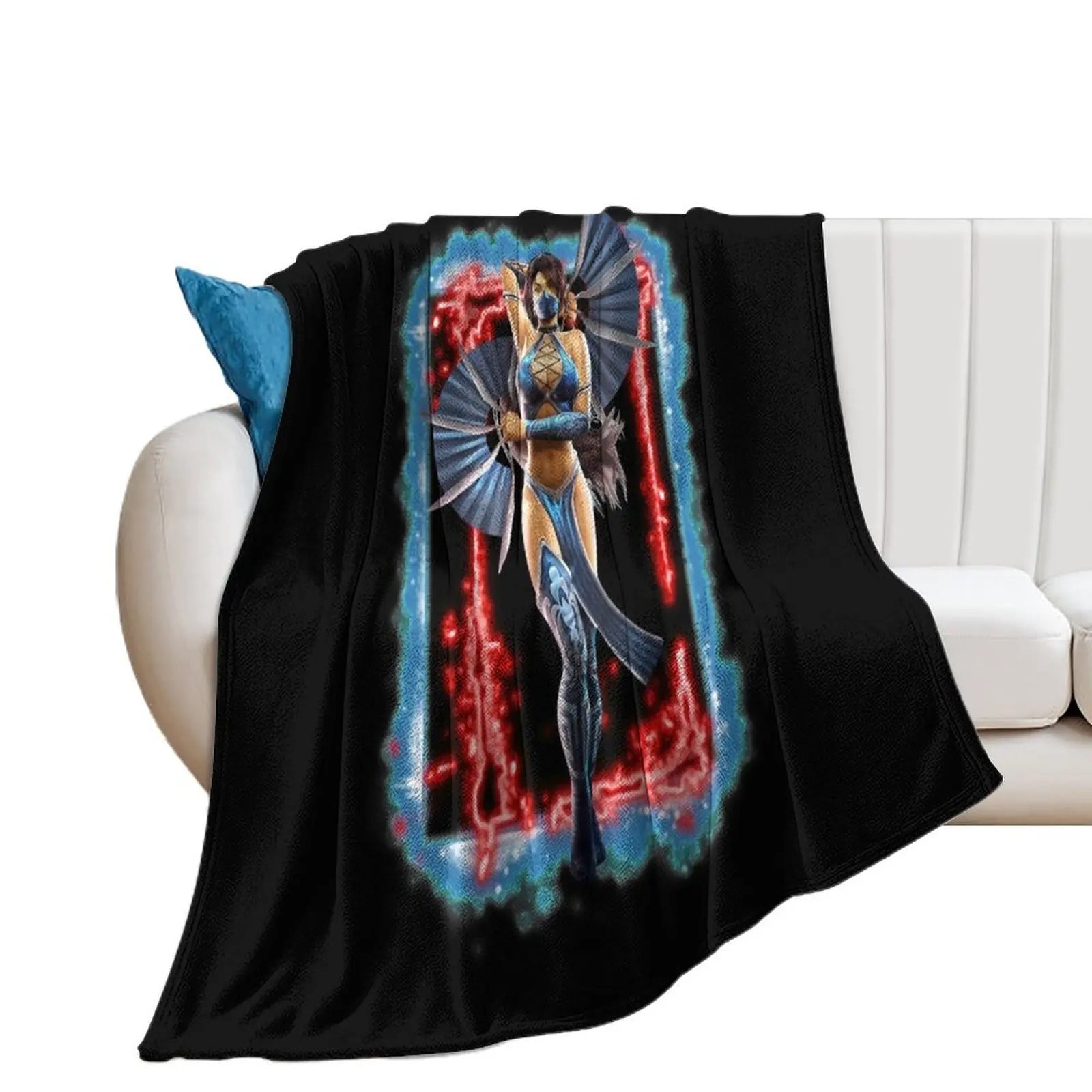 Mortal Kombat - MK9 - Kitana Art - 915207733 Throw Blanket Personalized Gift Blankets For Sofas Bed Blankets