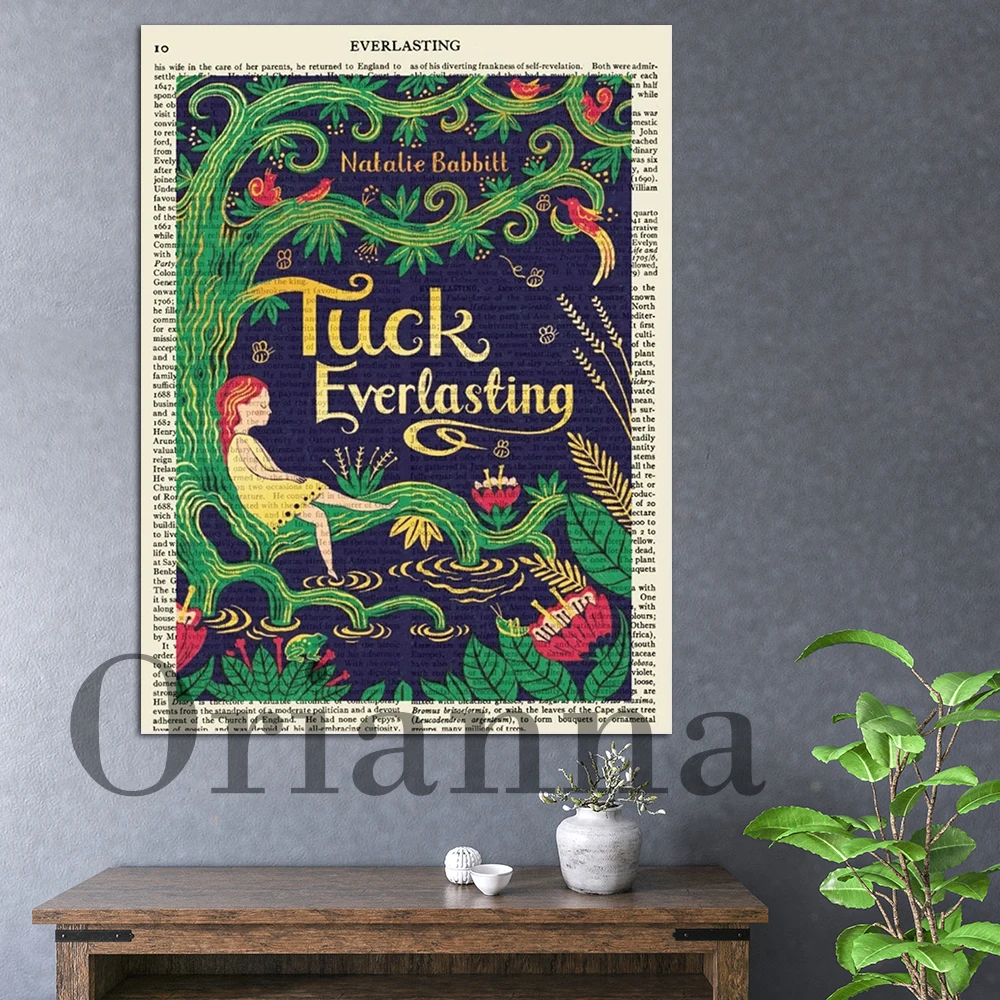 Tuck Everlasting Old Book Cover Tree Plant Girl Retro Wall Art Canvas Prints Posters Home Bookcase Decor Painting Bookish Gifts