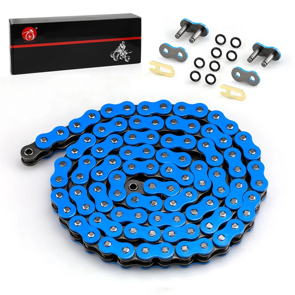 Cadena de transmisión de alta resistencia con junta tórica (azul) para Yamaha Warrior 350 Raptor 350 700 700R YFZ450 YFZ450R XT250 XT550 YZ100 Outlaw 450 525