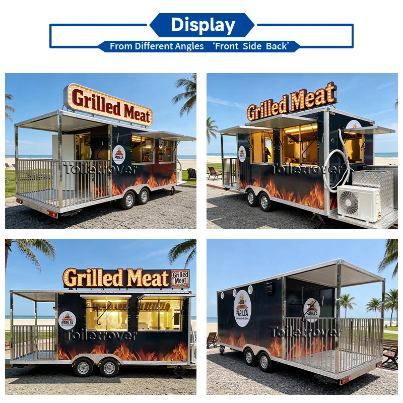 Hot Dog Commercial Food Cart Churros Burger Food Trailer Pizza Truck Food Argentina Food Trailer with Full Kitchen