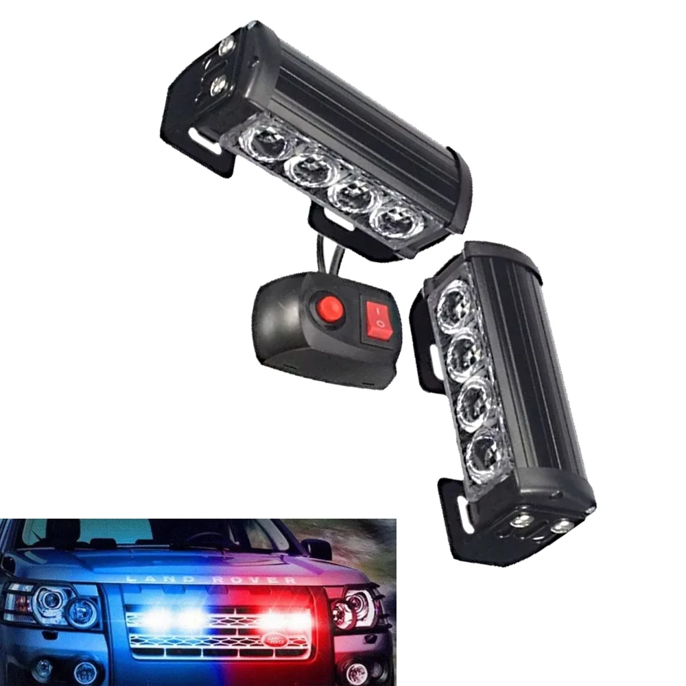 2pcs 12V LED Strobe Lights with Accessories Emergency Flashing Light for Trucks Cars signal Lamp Surface Mount Lighting
