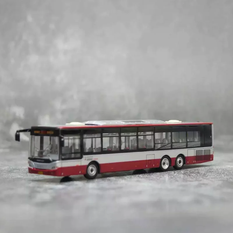 Diecast 1:110 Youngman JNP6140GVC Beijing Public Transport Route 345 Alloy Tri-axle Bus Model Replica Toy Souvenirs Gift Display