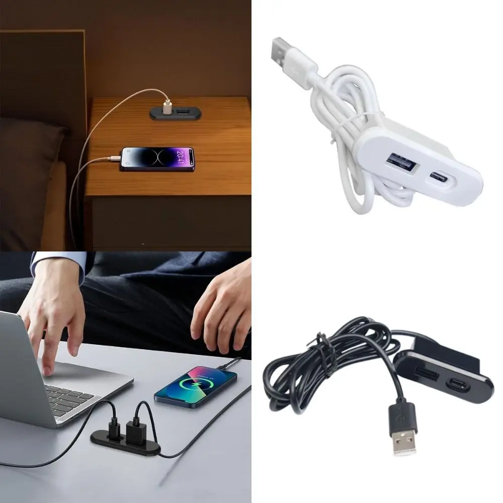 Embedded Table USB Power Socket Mini USB TYPE-C Charger Desktop Charge Adapter 5V2A 10W Desktop Power Strip Office