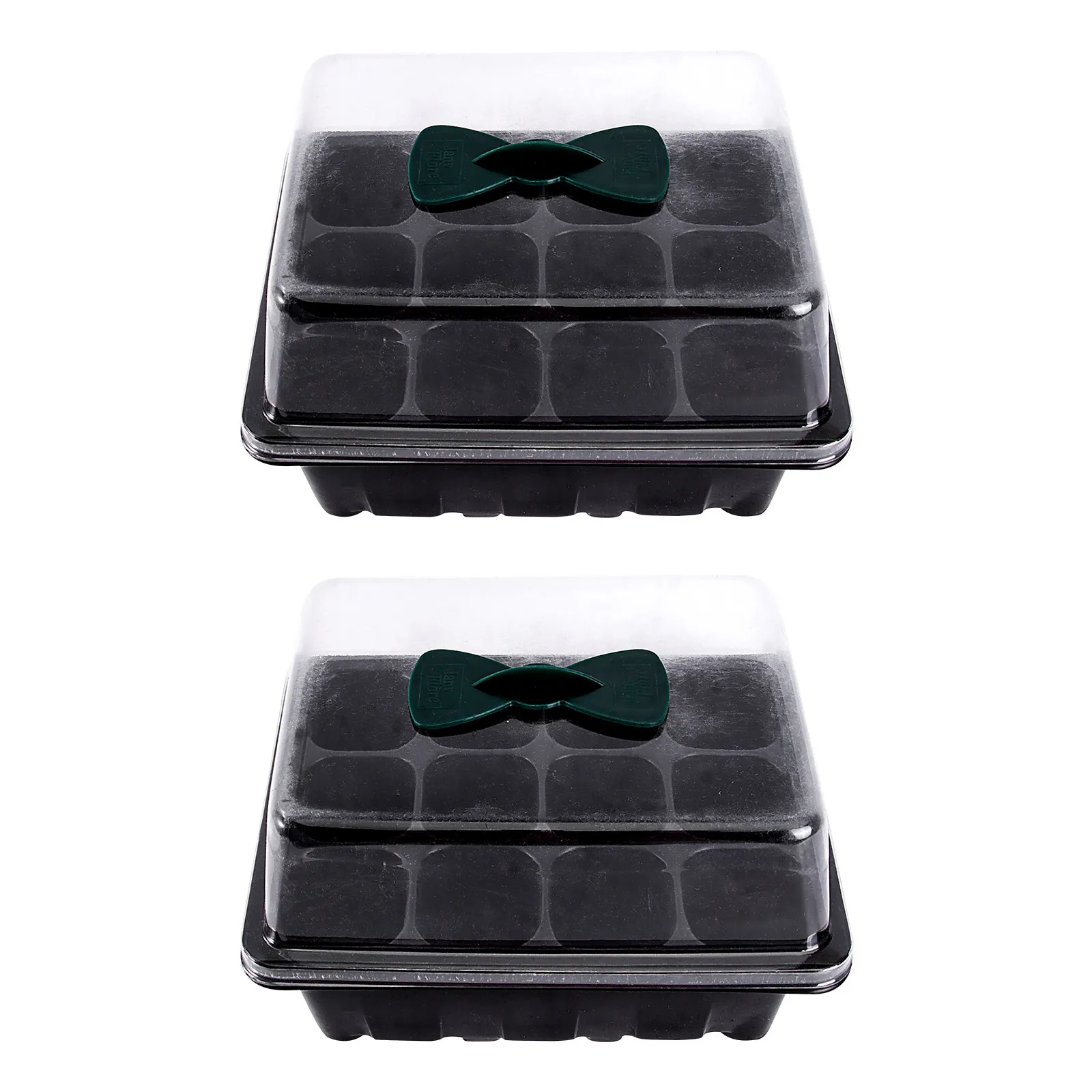 2Pcs Plastic Microgreens Sprouting Tray with Transparent Lid for Indoor Gardening Eco-Friendly Nursery Box Ventilated Planting
