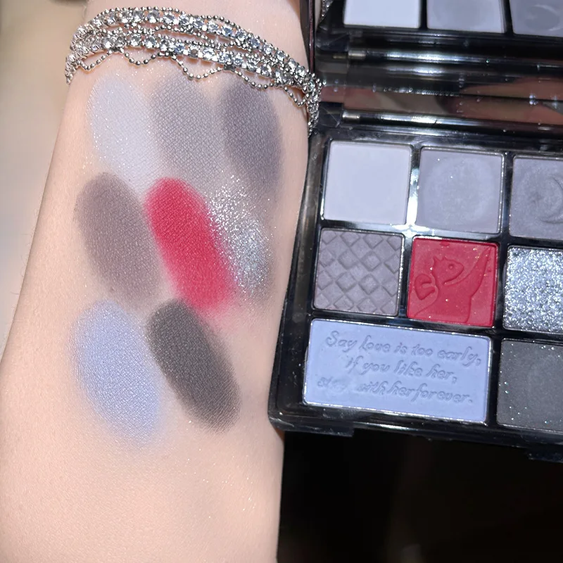 

1pc Ins Paris Garden 9 Colors Eyeshadow Palette Milk Tea Earth Tone Niche Oil Painting Flower Pearl Matte Makeup