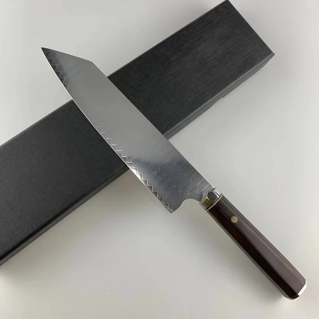 8 Cal nóż Kiritsuke 73 warstwy ostrze ze stali damasceńskiej ostrych szefów kuchni tasak do mięsa krojenie warzyw noże kuchenne uchwyt z palisandru