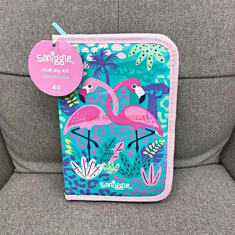 Genuine Australian Smiggle Green Flamingo School Bag Student Stationery Pencil Box Postman Backpack Water Cup Student Gift