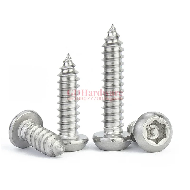 M2.9 M3.5 M3.9 M4.8 304 Stainless Steel Pin Star Torx Pan Round Head Tamper Proof Security Self Tapping Wood Screw