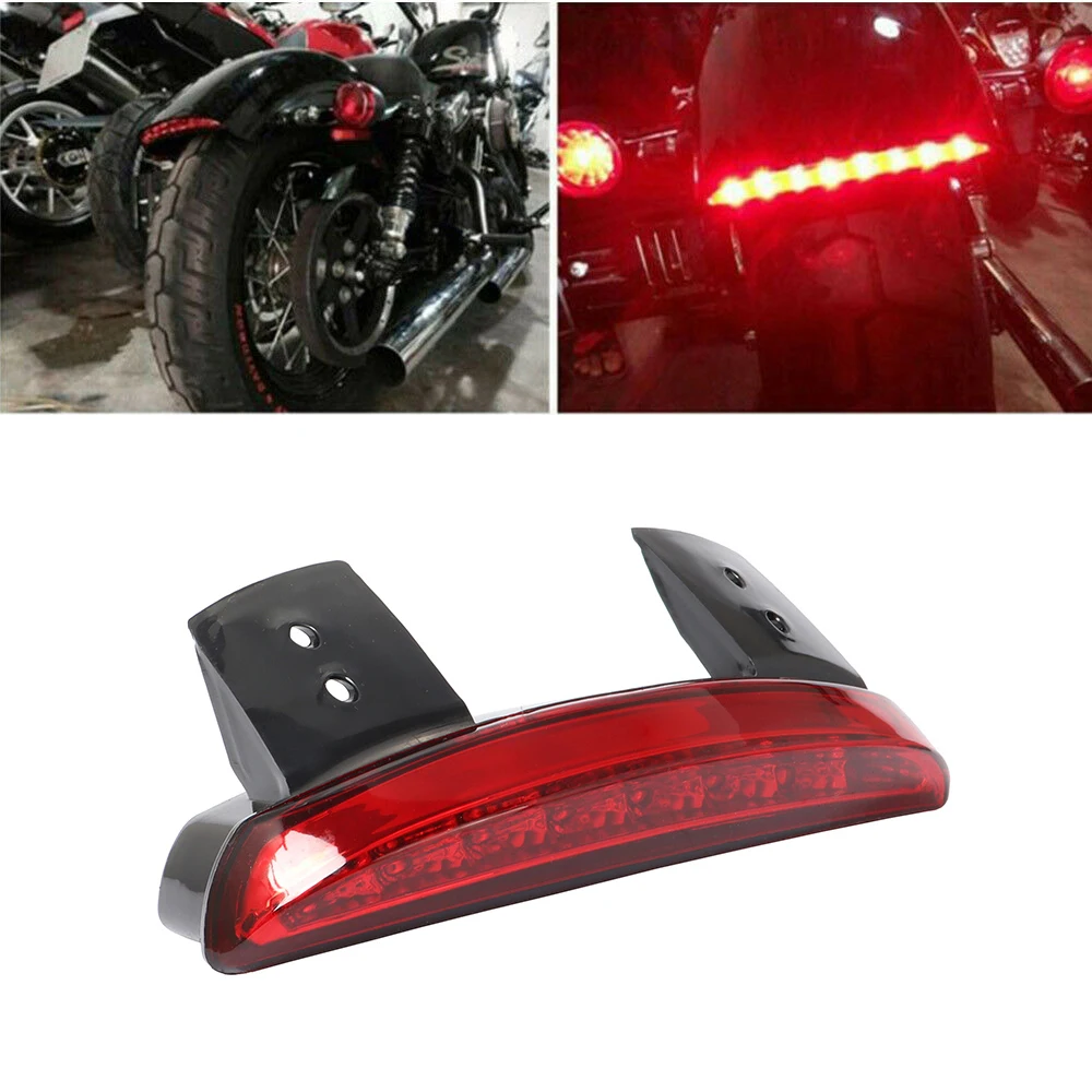 Luci moto parafango posteriore bordo rosso LED fanale posteriore freno moto per Harley Touring Sportster XL 883 1200 Cafe Racer